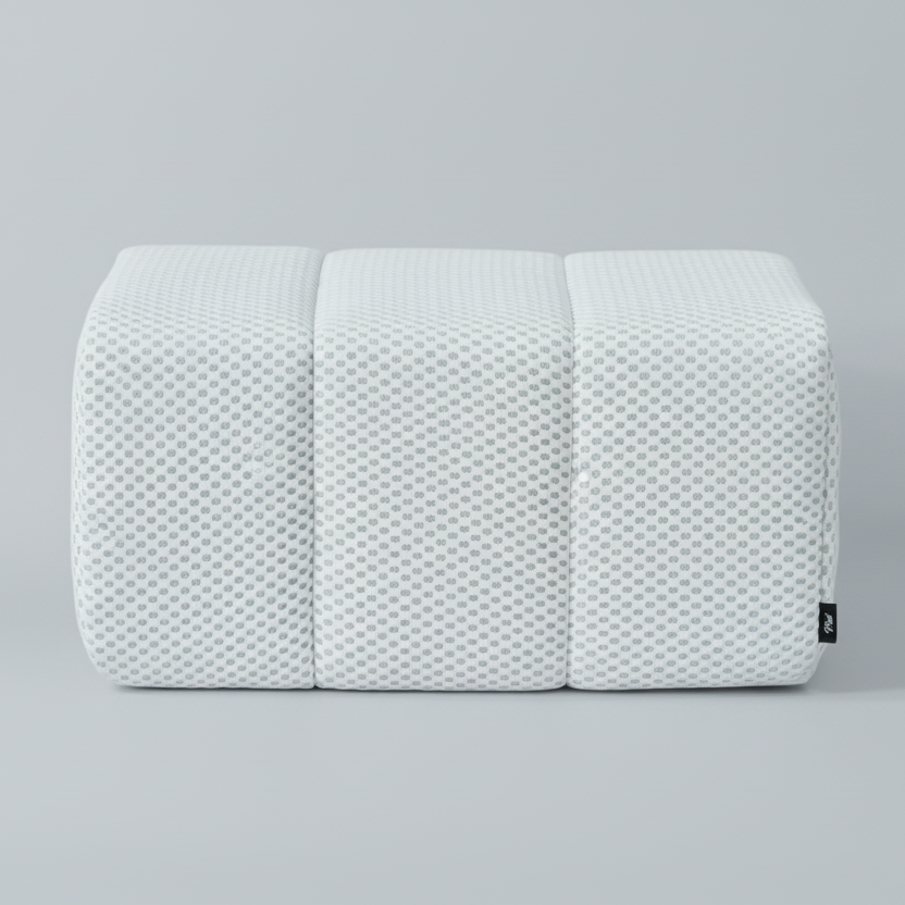 White textured Ottoman on a gray background