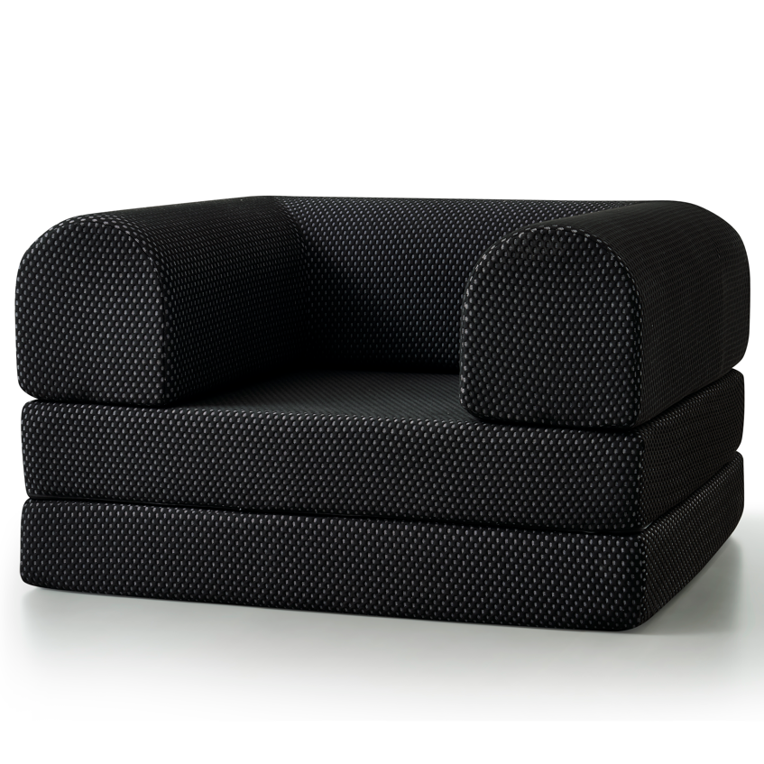Black textured Single Sofa - Bro on a white background