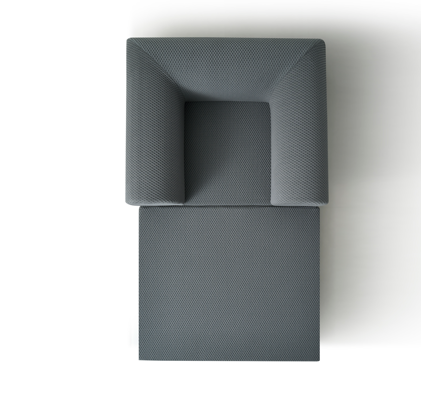 Top view of a Gray Single sofa open to a single Bed  on a white background