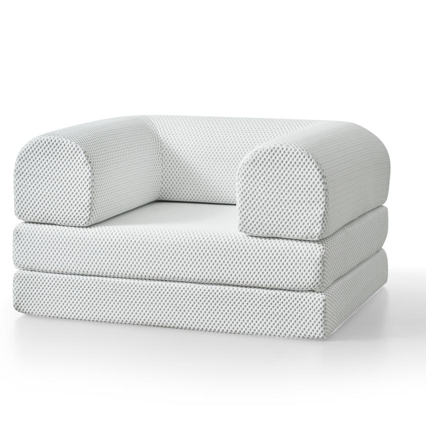 White textured Single Sofa - Bro on a white background