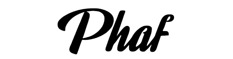 Black 'Phaf' logo on a white background