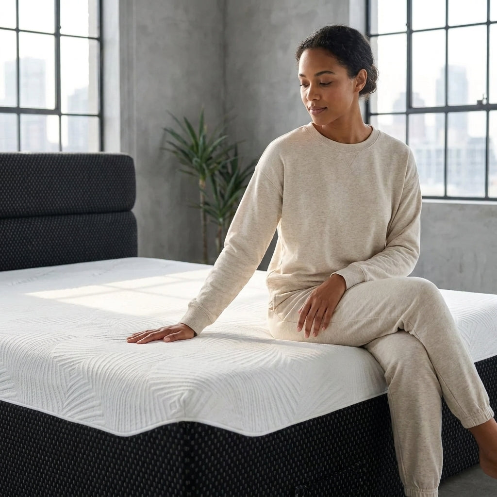 Queen size Serena bed by Phaf Queen Size with a sleek, modern frame and neutral bedding in a stylish bedroom setting.